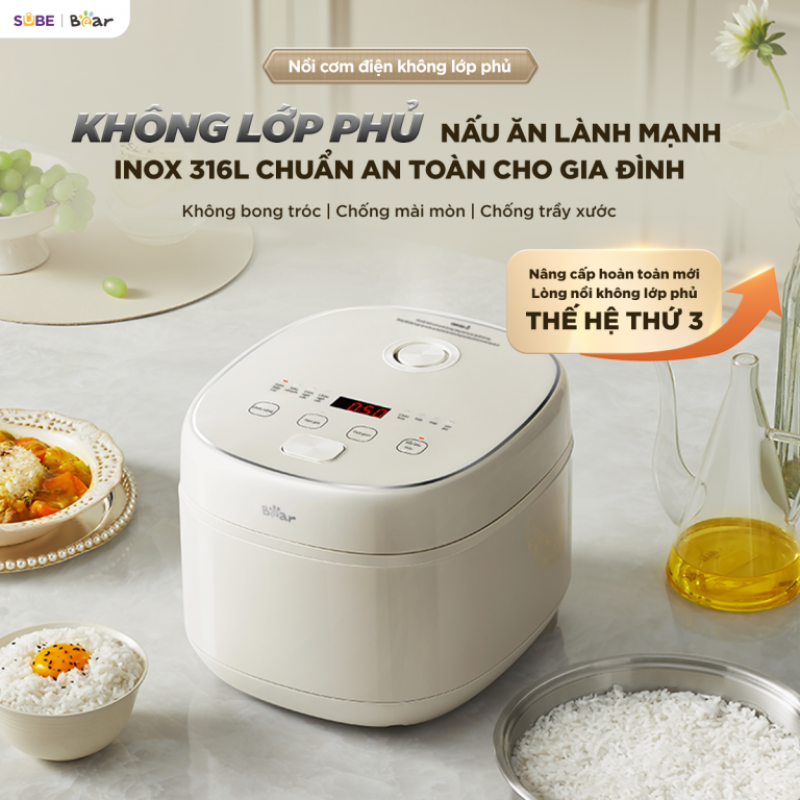 [SALE 20/10] Nồi cơm điện Bear 1.2L RC-5H30O12